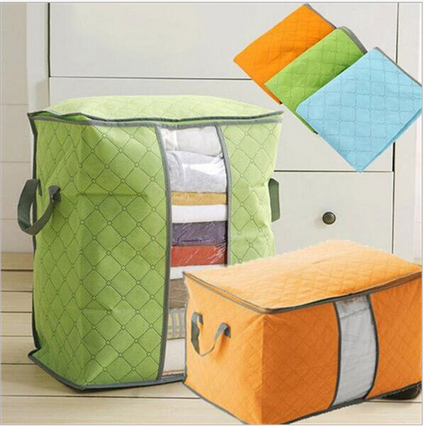 Large Size Women Quilt Storage Bag Portable Foldable Bedding Sets Blankets Pillow Clothes Organizer Box Bamboo Charcoal Storage Bags