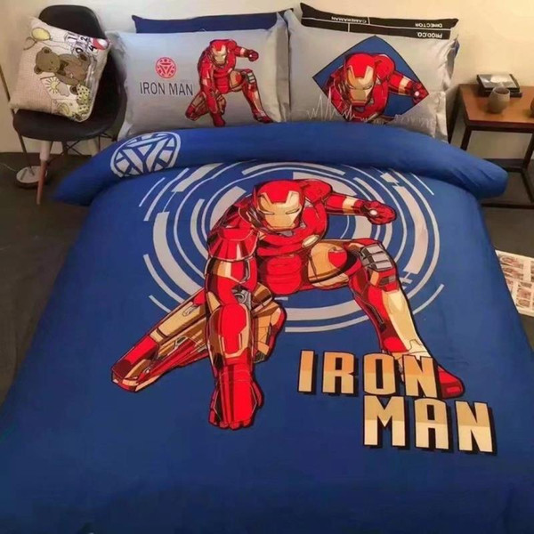 Batman Iron man Boys Cotton Children 3pcs Bedding Set Kid Bedding Set Gift Free Shipping C313