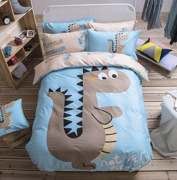 Drop Shipping Kids Cartoon Cotton Bedding Set Cartoon Design Duvet Cover Set Sheets+quilt+Pillowcase Jacquard Four-Piece Bedding Set B2