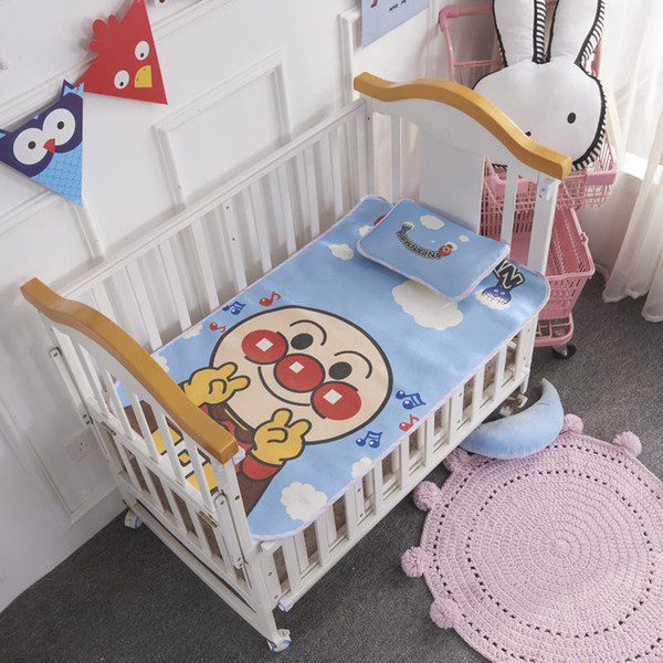 2018 new summer cartoon ice silk soft mat large version of the children's bed soft seat + pillowcase two sets of soft Mattress Cover