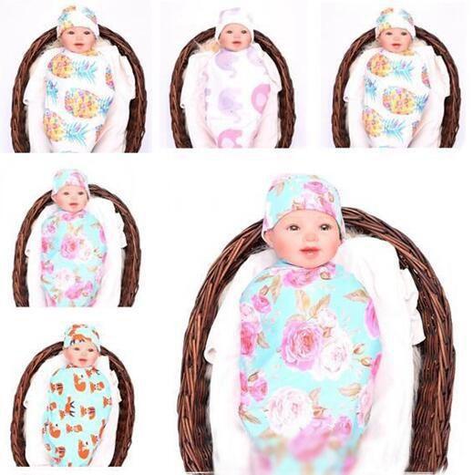 Fox Baby Blankets Pineapple Sleeping Baby Wrap Newborn Baby Flower Headband Top Quality Swadding Xmas Gifts 5 Colors Free Shipping.