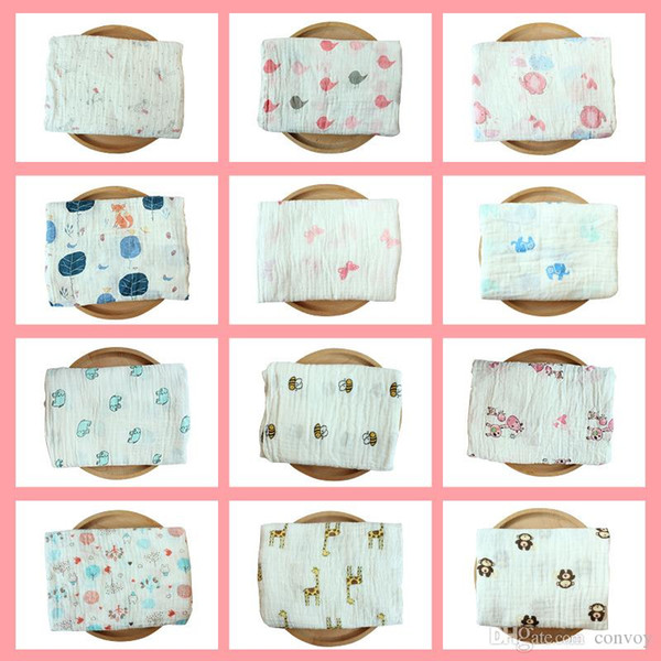 52 Styles Swaddling Cotton Blanket Newborn Infant Conditioner Blanket Baby Swaddles Bath Towel Printed Newborns Muslin Blankets BHB22