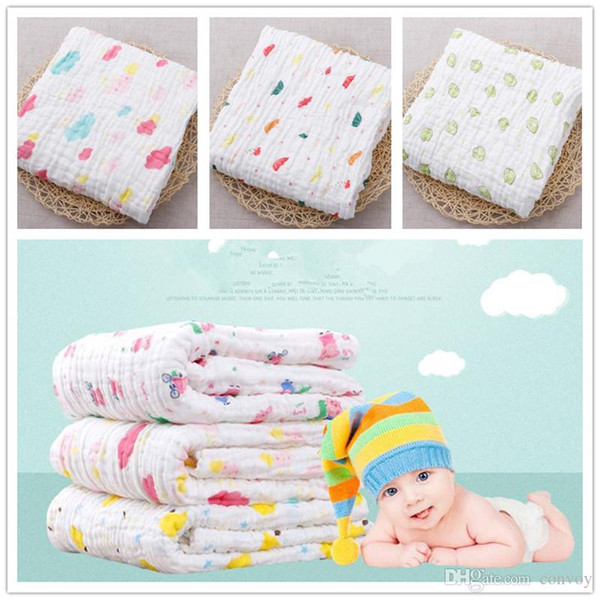 Newborn Blankets Cotton Baby Swaddles Soft Bath Gauze Infant Wrap Sleepsack Stroller Cover Play Mat Swadding Bath Towels BHB42