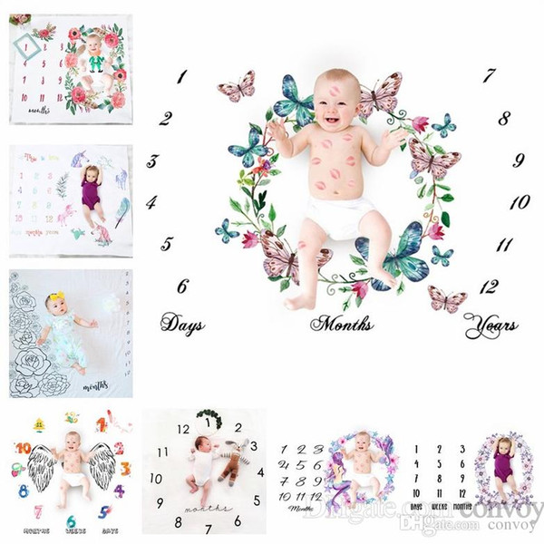 29 types newborn baby photography background props baby photo fabric backdrops infant blankets wrap letter flower numbers print cloth BHB26