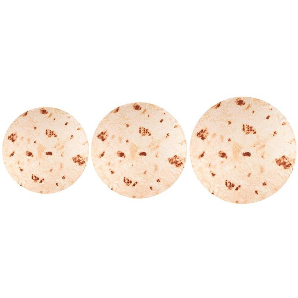 Snack Tortilla Pattern Blanket Round Burrito Shaped for Car Office Quilts