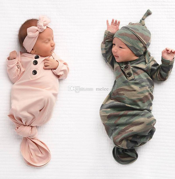 Brand Cute Newborn Infant Baby Camo Swaddle Wrap Swaddling Sleeping Bags Blanket Set Baby Boy Girl Sleepwear Bags