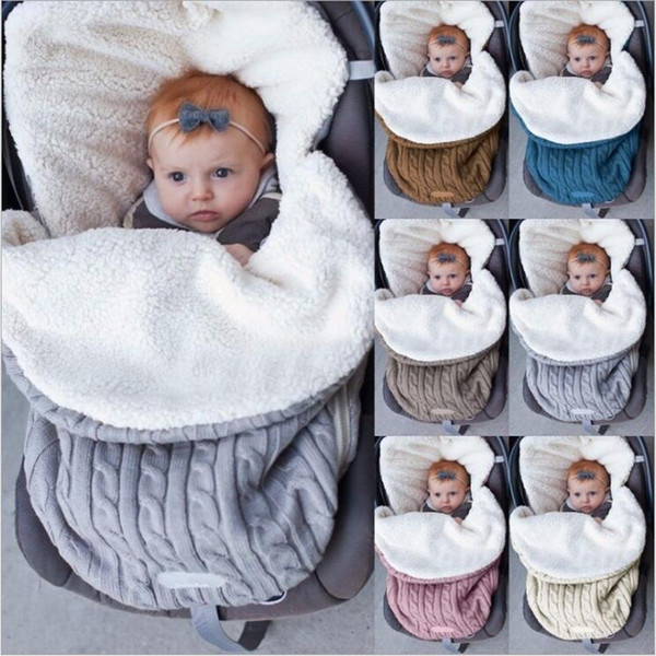 Baby Sleep Sack Stroller accessories Newborn nest Wrap Autumn Winter Knited fleece Warm Cart blanket Footmuff sock Bunting Bags