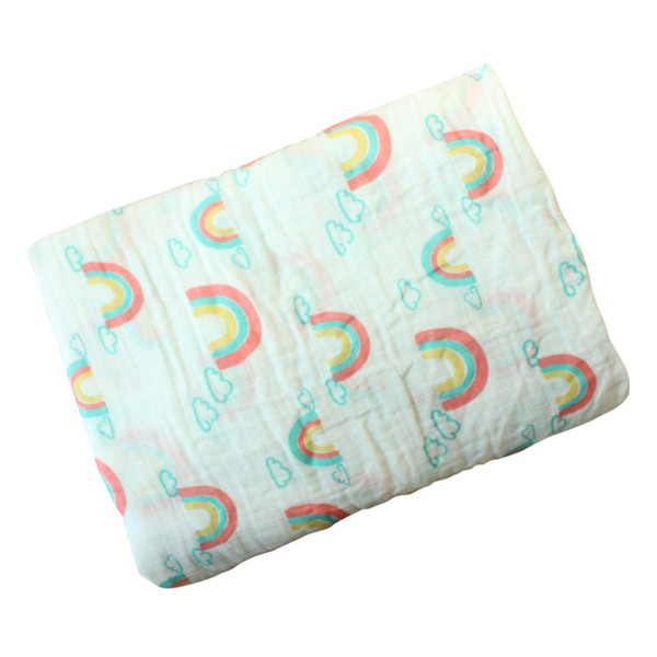 Spring Baby Cotton Blanket Cartoon Print Infant Muslin Swaddle Newborn Baby Props Blankets Photography high quality
