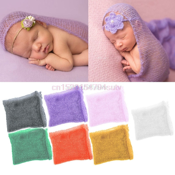 Baby Newborn Boy Girl Crochet Knit Mohair Wrap Cloth Photography Photo Props #H055#