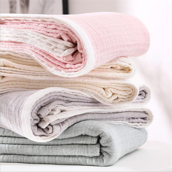 Four layers gauze cotton wrinkle blanket Adults Muslin Cotton Cover Blanket Soft Washed Gauze home bedding sofa throw