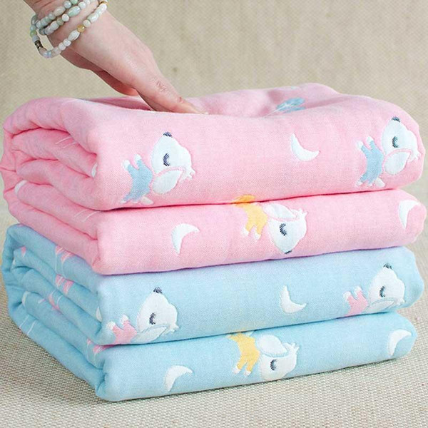 4 layers Baby Blankets for Newborn Muslin Cotton Thick Swaddle Baby Blanket 110*110cm Swaddle Quilt Bath Towel Toy Mat