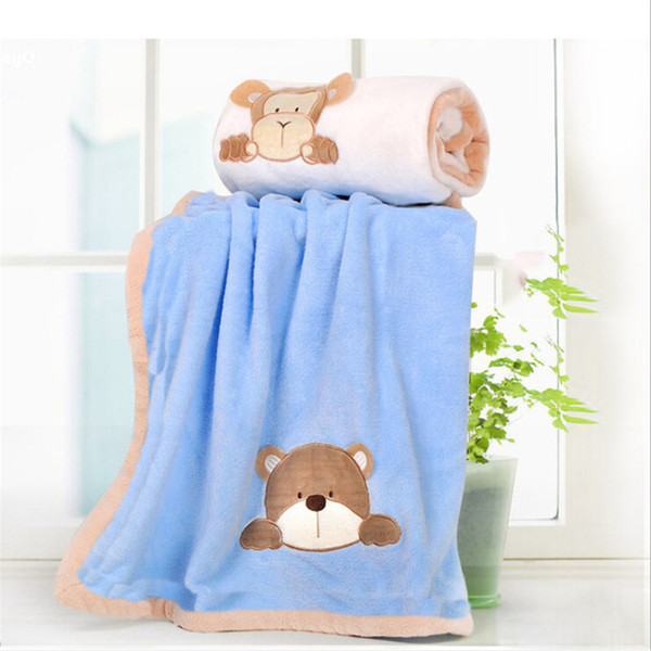 Baby Cartoon Animal Blanket Coral Fleece Swaddling Infant Swaddle Envelope Stroller Wrap For Newborn Baby Bedding Blankets