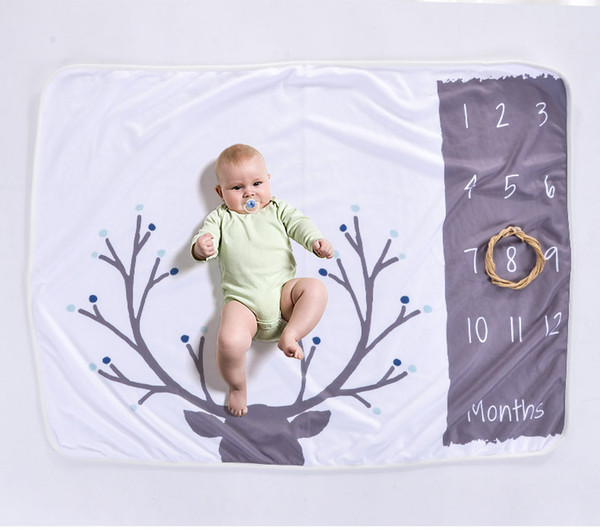 Infant Baby Milestone Blanket Photo Photography Prop Blankets Backdrop Cloth Calendar Bebe Boy Girl Photo Accessories