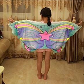 New Cozy Wings Baby Dream Butterfly Wing Cloak Kids Shawl Cartoon Multicolor Cape Kids Wing Magic Blanket Novelty Items A09022401 60*130cm