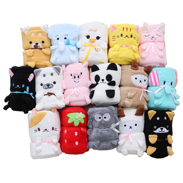 Baby Blankets Soft Warm Blankets Double Side Cartoon Animal Bedding Sleeping Swaddle Comfort Stroller Wrap Blankets