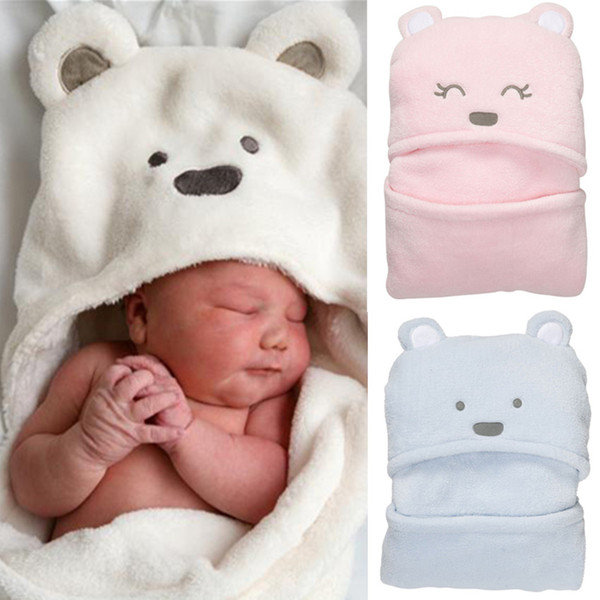 AbaoDo cute bear design baby blankets warm coral fleece infants swaddling newborn autumn sleeping bag top quality