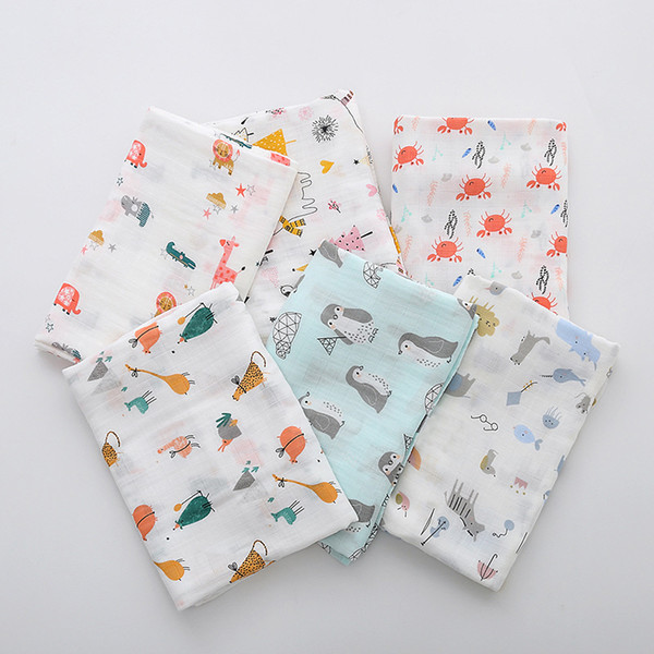 Cotton Newborn Bamboo Muslin Swaddle For Newborns Lovely Wraps Bath Towel Soft Baby Blanket Y200109