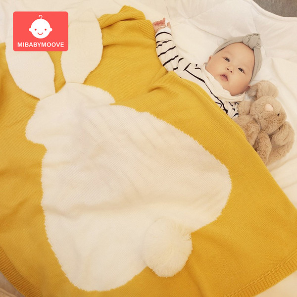 Baby Blanket Newborn Cute Ear Nap Blanket Soft Warm Knitted Swaddle Kids Air Conditioning Toddler Bedding