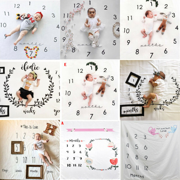 2020 Baby Bedding Clothing Newborn Baby Monthly Growth Milestone Blanket Photography Prop Background Cloth