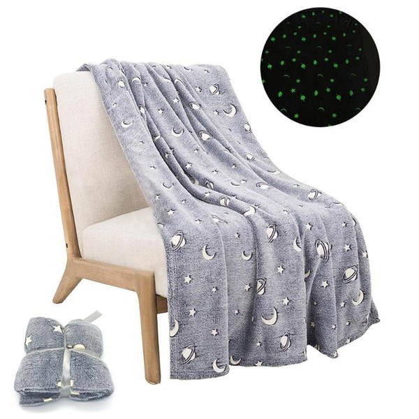 Luminous Dark Flannel Throw Blanket Lightweight Cozy Soft Bed Blanket Growing For All Season 120x150/100x150cm