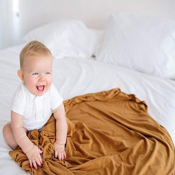 solid color active printing very soft 70% bamboo fiber 30% cotton muslin baby blanket blankets swaddle for newborn bedding