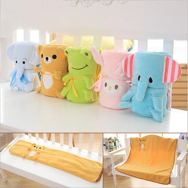 Animal Roll Blankets Cartoon Nap Office Blanket Coral Fleece Air Condition Blanket Kindergarten Folding Christmas Annual Gift 20 Color B7158