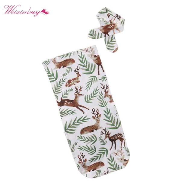 Baby Boys Girls Winter Solid Blanket Sleeping Bag Cotton Infant Newborn Swadding+Headband