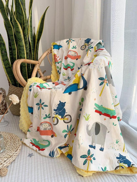 Baby Dot Baby Blanket Animal Thick Super Soft Flannel Blanket Newborn Toddler Stripped Swaddle Wrap Bedding Covers Bubbles