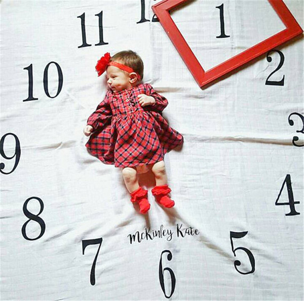 New Baby photography background blanket newborn baby photo prop infant Soft Swaddling wrap soft Number print cloth Fashion DIY wraps BHB56