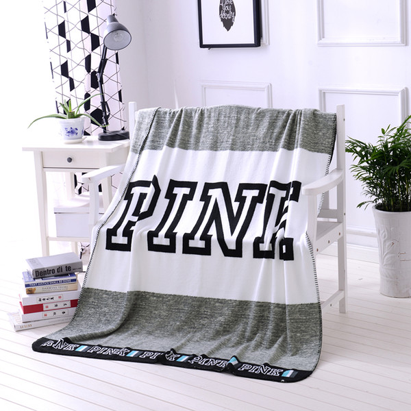 Creative Rectangle stripe Pink VS Secret Flannel Blanket Adjust To Adult/Child use Sofa/travel Blanket best chrismas gift