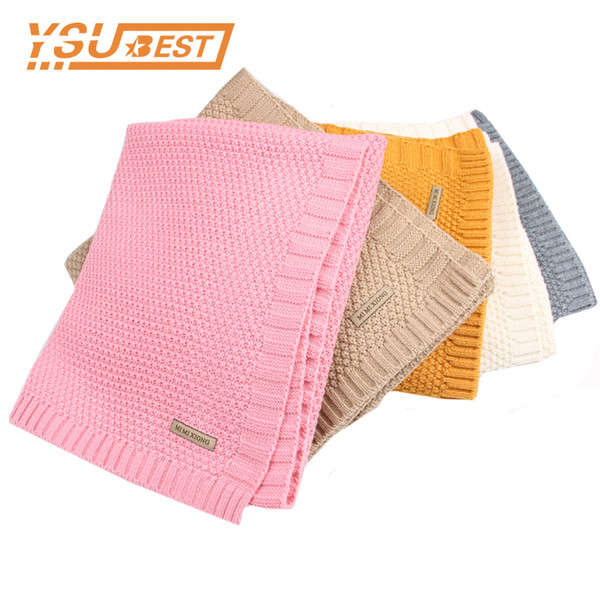 Newborn Baby Swaddle Wrap Blanket Winter Warm Knitted Child Boys Cellular Throwing Blankets Fall Crochet Muslin Blanket Toddler