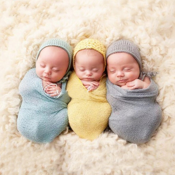 Baby Solid Photography Props Blankets Infant Newborn Cotton Stretch Knit Wrap Swaddling Nursery Bedding Sleepsacks Scarves 40*150cm