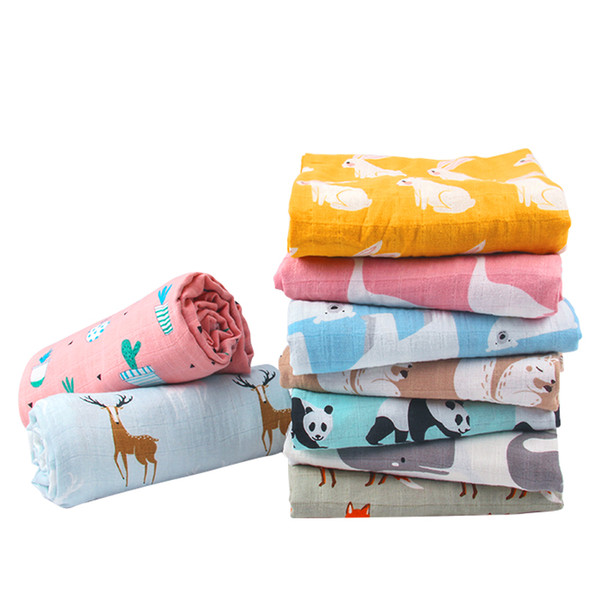 Baby Wrap Organic Cotton Muslin Blanket Swaddle Multifunctional Muslin Baby Newborns Blanket Baby Swaddle Blanket 120*120cm