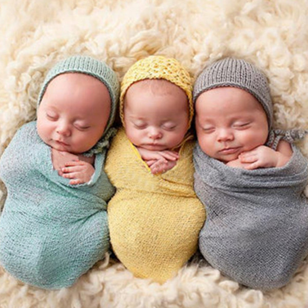 Newborn Baby Swaddles Receiving Blankets Cotton Yarn Elastic Blankets Wrapping Photography props 40*150cm infants toddler accessories sen246