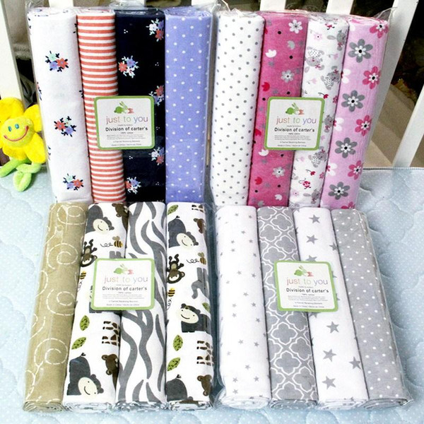 Newborn cotton blanket infant cartoon aden anais muslin blanket swaddle cobertor toddler blanket 102*76 CM/40*30inch 4pcs/set