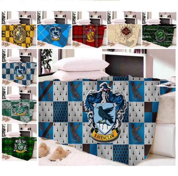 Harry Potter School Crest Blanket Winter Dual Layers Fleece Blankets 130*150 150*200 Home/Sofa/Travel Cover Quilts 24 colors for kids adult