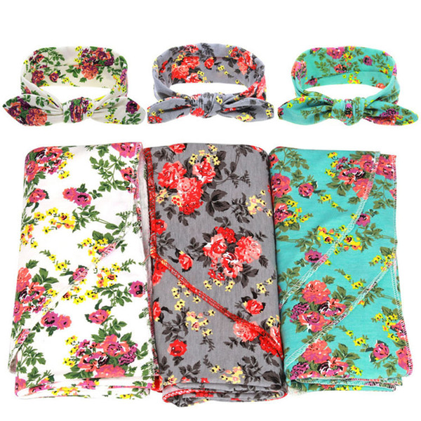 Cute Baby Blanket Bath Towel Bed Sheet Floral Printed Newborn Blankets Swaddling Baby Wrap Sleeping Bag