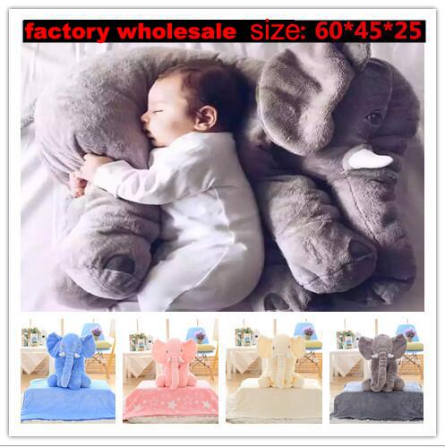 5 Color Elephant Pillow baby doll children sleep pillow birthday gift INS Lumbar Pillow Long Nose Elephant Doll Soft Plush 60*45*25cm