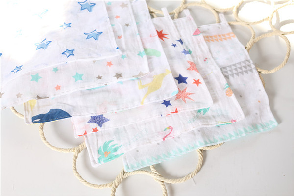 Bamboo Fiber Baby Wash Cloth 27cm*27cm 4 Layer Multi Functional Muslin Cloth Cotton Baby Girl Boy Infant 3 pieces