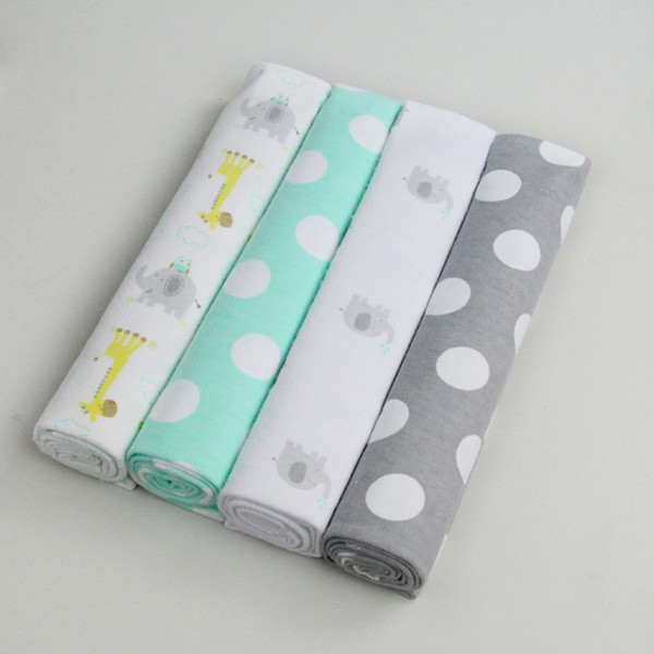 AbaoDo 75 X 75cm baby 4 receiving blankets flannel cotton infant washcloth nice quality newborn swadling