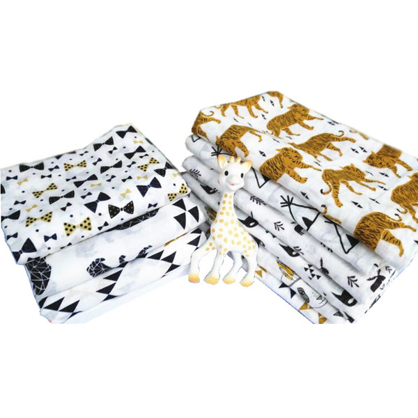 20 Design Baby kids INS batman fox bear wolf panda muslin blanket Print Soft Swaddling Infant Wrapping DHL Free shipping