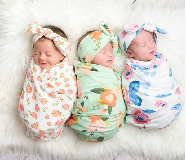 Newborn Flower Print Swaddle Blankets 2019 Euro America INS Baby Bedding Lovely Infant Thin Wrap Swaddling Receiving Blanket