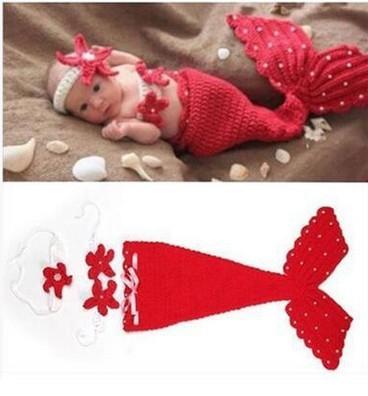 Retail New 3PCS Infant Clothing Set Newborn Baby Mermaid Photography clothing Fashion Photography Blanket Baby Camera blanket