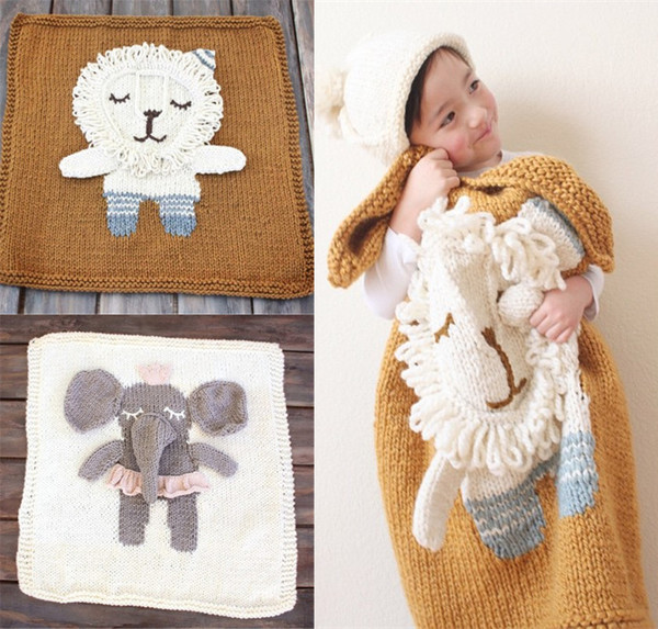 baby Blankets newborn swaddle wrap quilts cartoon animals Hand knitting blankets for children three-dimensional baby Nursery Bedding 223