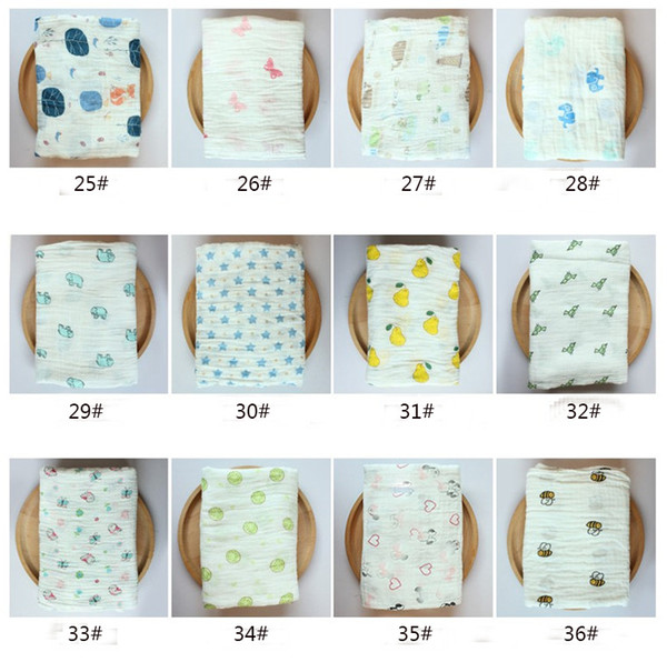 2018 Ins Baby Blanket Cute Baby Muslin Swaddles 115*115cm 72 Style Swadding Bath Towels Baby Towel Bedding Blanket DHL Fast Shipping