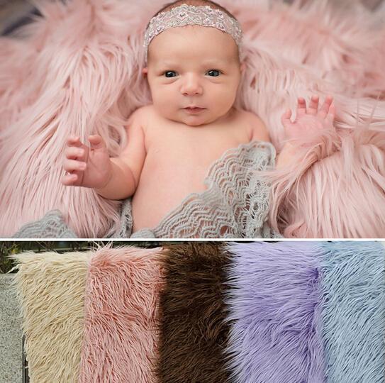 150cm*1m Newborn Photography Props Blankets,Soft Plush Baby Blanket Basket Stuffer,Faux Fur Fotografia Background