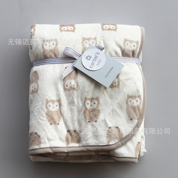 fashion Europe Baby children's owl bird Pattern blanket cartoon large size Be hold Air conditioning Knee blanket