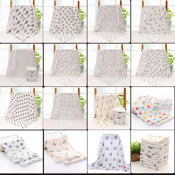 15 styles baby Muslin Swaddles 100% cotton Blankets Nursery Bedding Newborn Swadding Bath Towels 120x120cm toddler Nursery Bedding Blankets