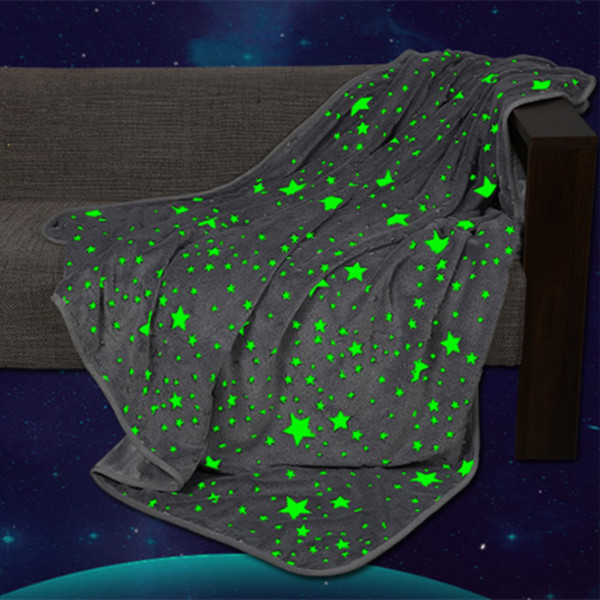 Glowing blanket in the dark ,flannel adult and children's star quilts, blankets that shine at night