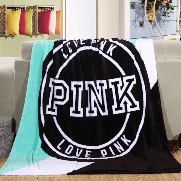 130*150cm PINK flannel Blankets Soft Coral Beach Towel Blankets Air Conditioning Rugs Comfortable Carpet Fashion Lazy Blankets